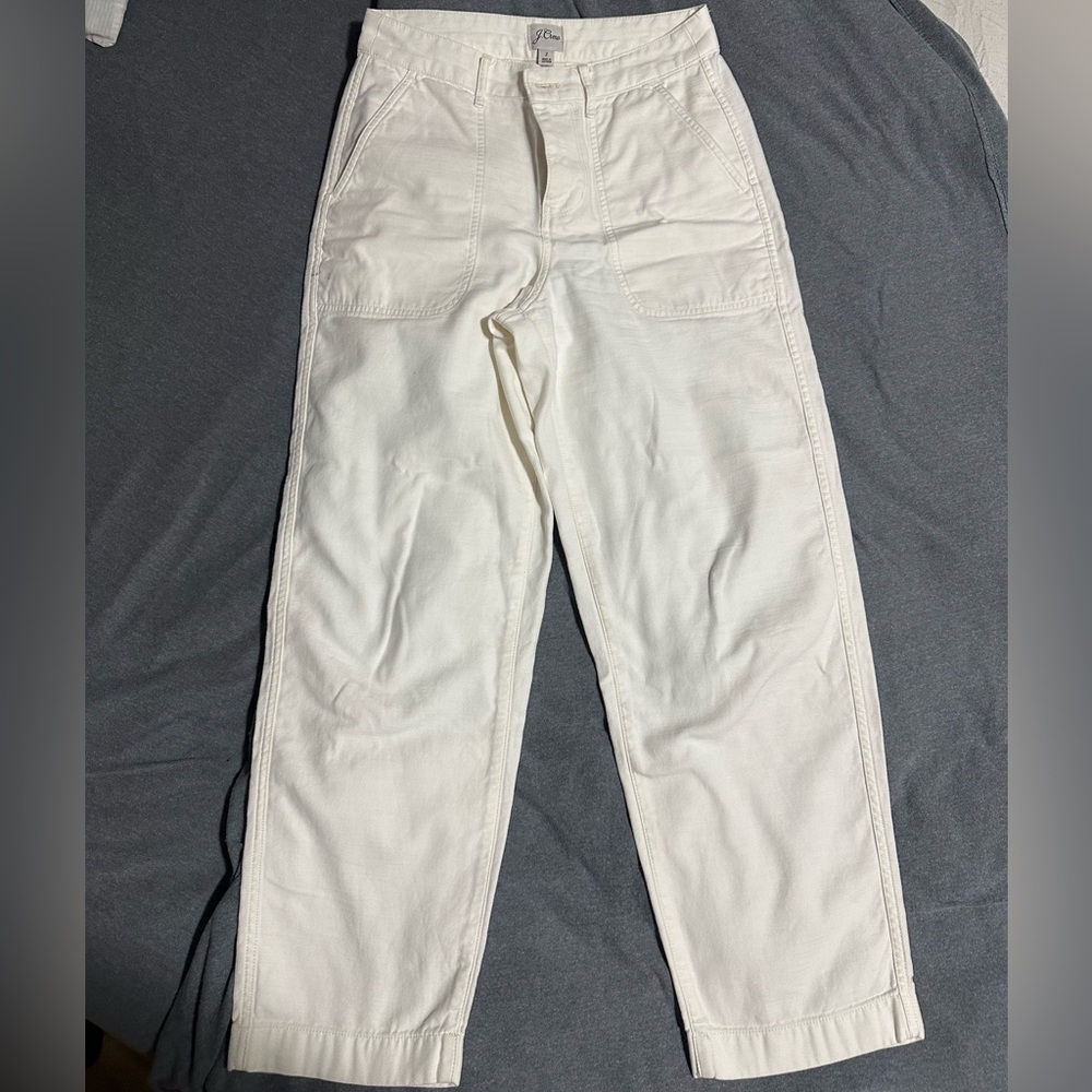 J crew off white straight pant